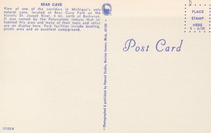 Bear Cave and Resort - Postcard